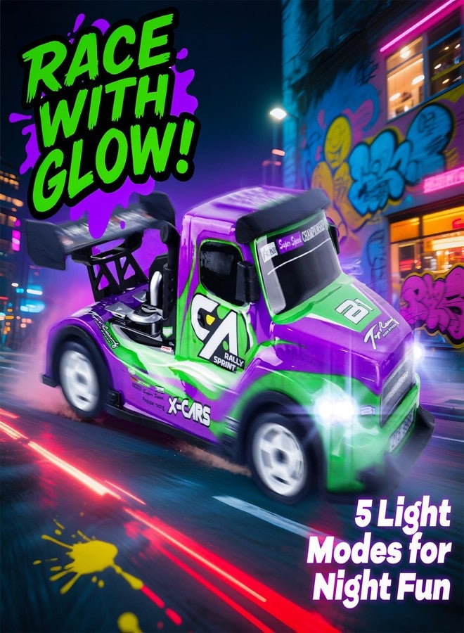 بيزغار سيارة بيزجار للتحكم عن بعد | سيارة لعبة رباعية الدفع بتردد 2.4 جيجاهرتز مع أضواء متغيرة الألوان ومجموعات إطارات مزدوجة | 20 دقيقة من وقت اللعب | شاحنة سباق تعمل بالتحكم عن بعد للأولاد والبنات والكبار (أخضر) - Image 4